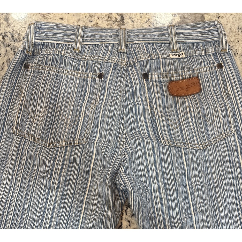 Wrangler Sunset Striped Mid Rise Straight Jeans Womens Sz 26 Retro Cowgirl